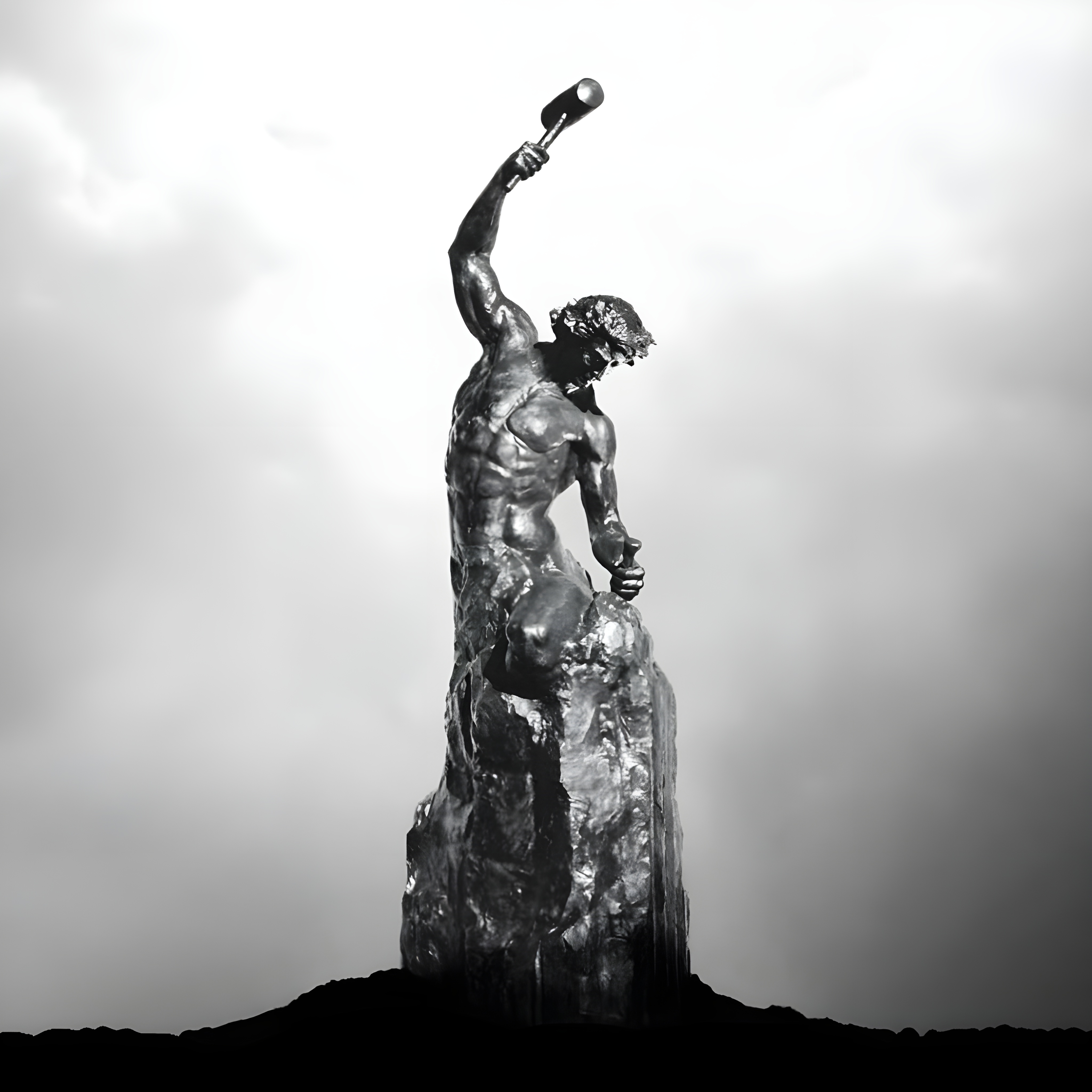 A statue building itself