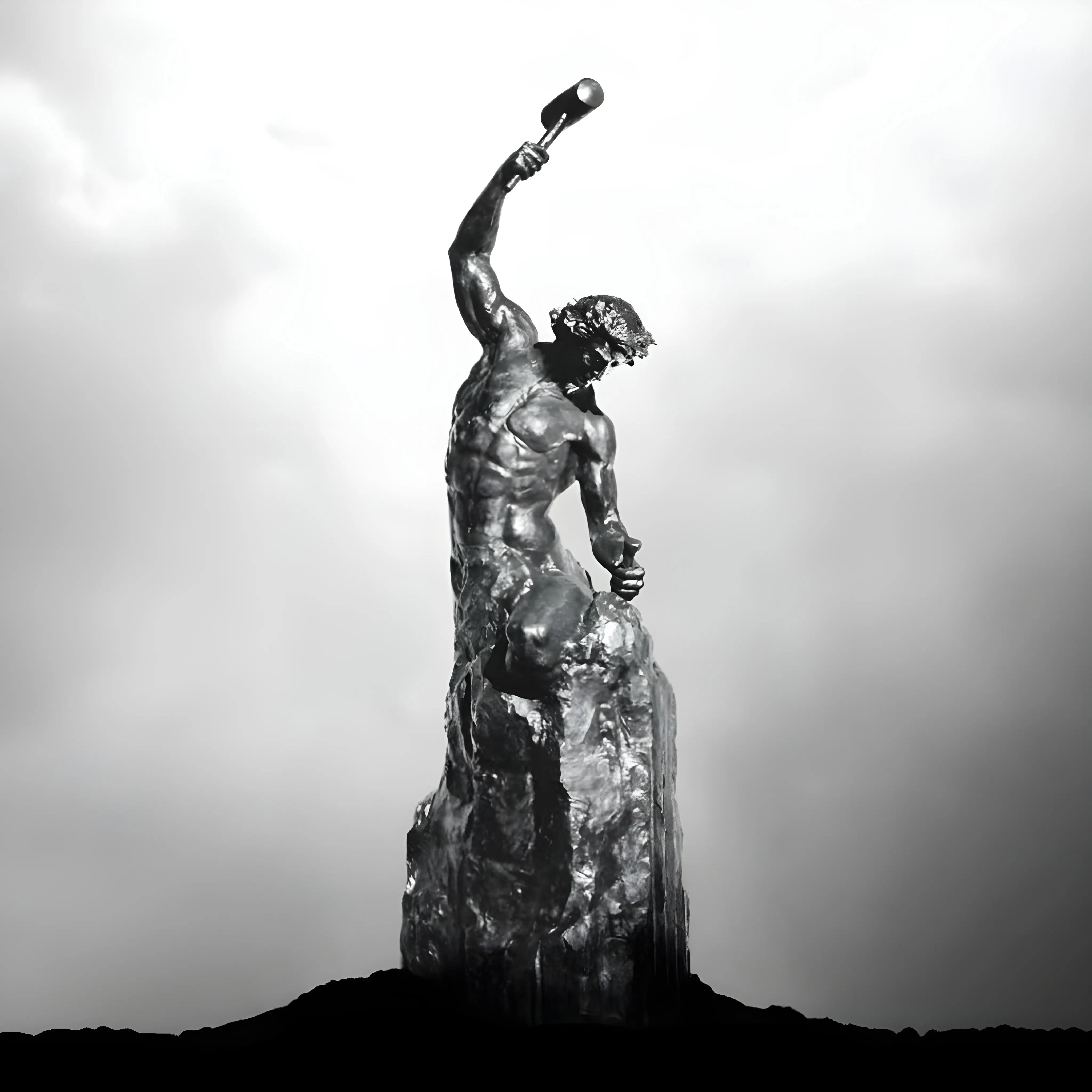 A statue building itself